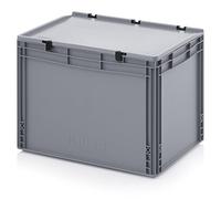 Auer Euro Bac avec Couvercle à Charnière ED 64/42 HG Boîte de Rangement Empilable 60 x 40 x 43,5 cm Industrielle Eurobox