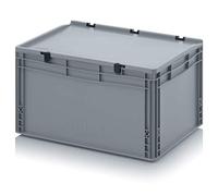 Auer Euro Bac + couvercle à charnière ED 64/32 HG Boîte de rangement empilable 60 x 40 x 33,5 cm Boîte industrielle 66 l