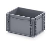 Boîte de rangement empilable en plastique épais et résistant (7,6 litres, 300 x 200 x 170 mm), gris, 7.6 Litre
