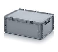 Auer Packaging GmbH Eurobox Boîte de rangement en plastique ED 64/22 HG 60x40x23,5cm avec couvercle à charnière 60x40x22 60x40x23,5cm Gris