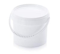 Auer Packaging Seau de 1 l avec couvercle - Convient pour un usage alimentaire - 1 l - Blanc - Seau en plastique - Avec armature en plastique de 1,18 l, Durchmesser x Höhe ca.: 13,2 x 10 cm
