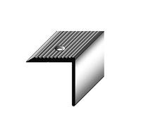 Auer Profilé pour nez de marche en aluminium anodisé et percé Argenté 2 m x 30 mm x 30 mm