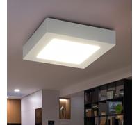 Plafonnier blanc à panneau de montage en saillie, panneau de plafond carré, LED 18W 1600Lm blanc chaud, LxlxH 22,7x22,7x3,5