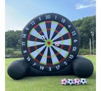 Aufblasbare Fußball Dartscheibe Aufblasbares Fußballspiel, Outdoor-Fußball-Dart-Tor, 8 Bälle, 370-W-Gebläse für Schule, Fitnessstudio, Camp, Sport, Fußball, Darts