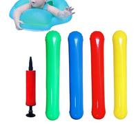 Aufblasbare Schwimmnudeln Für Unterwegs - 4-teiliges Wasser-Schwimmspielzeug Mit Luftpumpe, Schwimmnudeln Für Pool - Für See, Party, Urlaub, Wochenende, Fluss