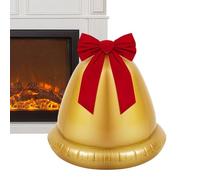 Aufblasbare Weihnachtskugel 56cm mit dekorativer Schleife | Große goldene Kugel Dekoration für Winterfest Garten Tür Rasen Fenster Outdoor, Weihnachtliche Ballon Kugel für Haus Party Feier
