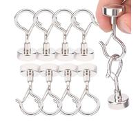 Aufbnach Aimants avec crochets Support de rangement robuste avec clip | Crochets magnétiques pour porte murale, réfrigérateur, garage, salle de asier, maison, lieu de travail