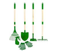 Aufbnach Ensemble de Jardinage pour | Outils à Manche en Bois : Pelle et râteau,Kit de Jardinage Enfant | Dès 3 Ans, pour garçons et Filles, extérieur : Jardin, pelouse, Parc, Plage, Sable, Terre
