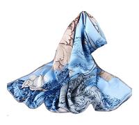 Aufeel Écharpe tendance 100 % satin de soie longue et légère pour femmes, écharpes pour cheveux (fleuraison)