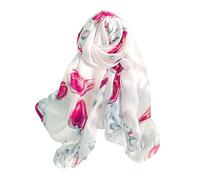 Aufeel Écharpe tendance 100 % soie - Longue et légère - Protection solaire - Pour femme - Blanc tendre, Blanc tendre, Large