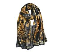 Aufeel Écharpe tendance 100 % soie - Longue et légère - Protection solaire - Pour femme - Noir roi, Noir Royal, Large