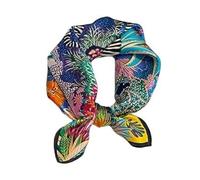 Aufeel Foulard léger à col carré pour femme 100% soie de mûrier véritable 53,3 cm emballé cadeau, zébré, S