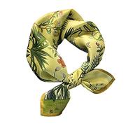 Aufeel Foulard carré 100 % soie de mûrier véritable pour femme 53 cm, Mode tropicale, Small