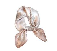 Aufeel Foulard léger 100 % soie de mûrier pour femme, petit carré de 53,3 cm, tour de cou avec motifs imprimés, emballage cadeau, rose pâle, Small