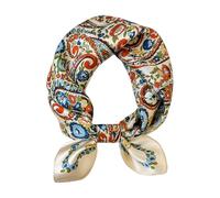 Aufeel Foulard léger à col carré pour femme 100% soie de mûrier véritable 53,3 cm emballé cadeau, Floral 2, Small