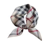 Aufeel Foulard léger à col carré pour femme 100% soie de mûrier véritable 53,3 cm emballé cadeau, kaki, Small