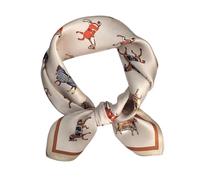 Aufeel Foulard léger à col carré pour femme 100 % soie de mûrier véritable 53,3 cm emballé cadeau, Motif kaki, Small