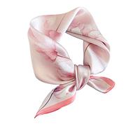 Aufeel Foulard léger à col carré pour femme 100 % soie de mûrier véritable 53,3 cm emballé cadeau, rose, Small