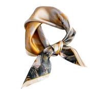 Aufeel Foulards à col carré pour femmes, 100% soie de mûrier véritable, 53 cm, petit foulard léger, avec motifs imprimés, emballé dans un coffret cadeau, Small