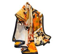 Aufeel Foulards tendance 100 % satin de soie longue et légère protection solaire châles pour femmes, Automne, Large