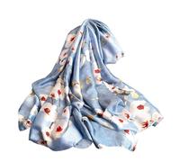Aufeel Foulards tendance 100 % satin de soie longue et légère protection solaire châles pour femmes, Fleur élégante, Large
