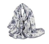 Aufeel Foulards tendance 100 % satin de soie longue et légère protection solaire châles pour femmes, Fleur Lowkey, Large