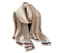 Aufeel Foulards tendance 100 % satin de soie longue et légère protection solaire châles pour femmes, Kaki 2., Large