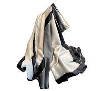 Aufeel Foulards tendance 100% satin de soie longue et légère protection solaire châles pour femmes, Noir L, Large