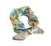 Aufeel Petit foulard carrée 100% pure soie de mûrier pour femme, Foulard en soie, 53 x 53 cm, bleu ciel, Small