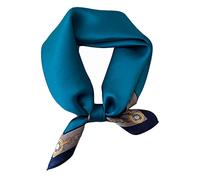 Aufeel Petit foulard carrée 100 % pure soie de mûrier pour femme, Foulard en soie, 53 x 53 cm, bleu clair, Small