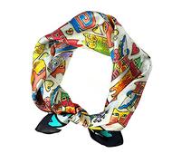 Aufeel Petit foulard carrée 100 % pure soie de mûrier pour femme, Foulard en soie, 53 x 53 cm, Chiens, Small