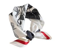 Aufeel Petit foulard carrée 100% pure soie de mûrier pour femme, Foulard en soie, 53 x 53 cm, floral, Small