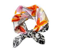 Aufeel Petit foulard carrée 100 % pure soie de mûrier pour femme, Foulard en soie, 53 x 53 cm, noir, Small