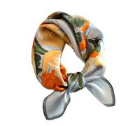 Aufeel Petit foulard carrée 100 % pure soie de mûrier pour femme, Foulard en soie, 53 x 53 cm, Small