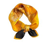 Aufeel Petit foulard carrée 100 % pure soie de mûrier pour femme, Foulard en soie, 53 x 53 cm, Small
