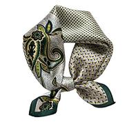 Aufeel Petit foulard carrée 100 % pure soie de mûrier pour femme, Foulard en soie, 53 x 53 cm, vert militaire, Small