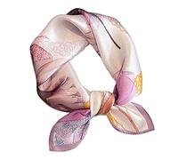 Aufeel Petit foulard carrée 100% pure soie de mûrier pour femme, Foulard en soie, 53 x 53 cm, violet, Small