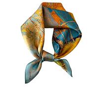 Aufeel Petit foulard carrée 100 % pure soie de mûrier pour femme, Foulard en soie, 53 x 53 cm, Small