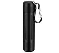 Aufew Récipient hermétique anti-odeurs, durable avec double ouverture, tube de rangement en aluminium, cendrier portable pour herbes, épices, cigarettes (noir)