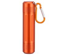 Aufew Récipient hermétique anti-odeurs, durable avec double ouverture, tube de rangement en aluminium, cendrier portable pour herbes, épices, cigarettes (orange)