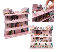 AUFGELD Étagère de présentation compatible avec Funko Bitty, étagères d'organisation pour Bitty Pops, Bitty Stand, étagère flottante murale Bitty, château pour princesse Bitty