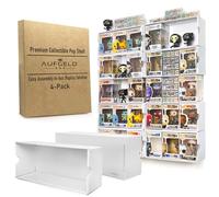 AUFGELD Lot de 4 vitrines pour Funko Pop de 10,2 cm, étagère de rangement pour Pops dans des pochettes de protection, rangement empilable, boîte de présentation murale pour figurines d'action (3