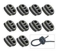 aufodara 10Pcs Ressort Serrures De Cordon De Verrouillage Paracorde Corde Stoppers En Plastique 2 Trous Plat Bascule Coulissant Attache Boutons Fin Curseur pour cordons de serrage, vestes, sacs, Longe
