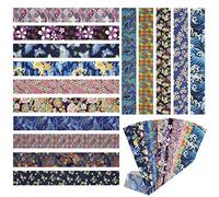 aufodara 15 Bandes Tissus Coton Style Japonais Bronzant Imprime Patchwork 6,5 cm x 50 cm Bandes de Tissu Couture Quilting Scrapbooking Loisir Créatifs Fabric à la Main en Tissu à Coudre (Bleu)