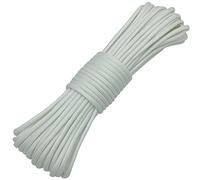aufodara 15 Mètre Paracord Lumineux 9 Brins Nylon Corde 4mm pour Cordes pour Parachute Bracelet Corde, Corde de Tente, Outdoor et DIY Tisser (Blanc, 15 Mètre)