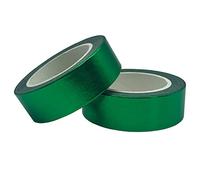 aufodara 2 Rouleaux de 10m x 15mm Washi Tape Set Ruban de masquage Deco Glitter peinture métallisée DIY Scrapbook Crafting (Vert)