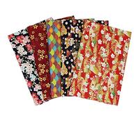 aufodara 5 pièces 50 x 50 cm Tissus Coton Style Japonais Bronzant Imprime Patchwork Couture Quilting Scrapbooking Loisir Créatifs DIY Fabric à la Main en Tissu à Coudre (Rouge, Navyblue)