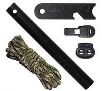 aufodara Kit de Survie Firesteel, Pierre à Feu de Survie, Big Size -127x13mm Allume Feu avec 4mm Nylon Corde, Bouchon de Cordon (Camouflage)