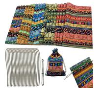 aufodara Lot de 20pcs Tissus Couture Coton 28 x 22 cm Cotton Fabric Style Ethnique avec Corde Coton et Enfile-Aiguilles Pour DIY Coudre 13 x 18 cm Sac à Cordon