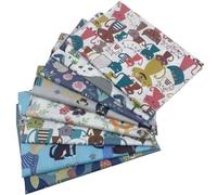 aufodara Lot de 8 Tissus Coton Textile Patchwork Chiffons Couture Quilting DIY Fabric à la Main en Tissu à Coudre 50 x 50 cm Vêtements Sewing Artisanat (Dessin Animé)